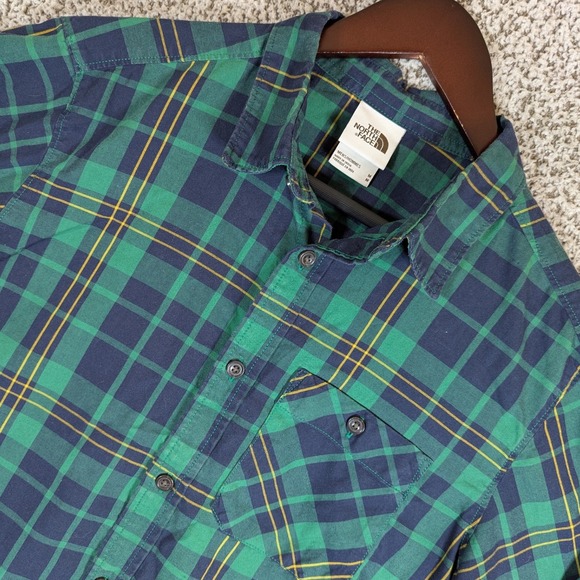 The North Face Plaid Flannel Button Up Long Sleeve Shirt Mens Medium - Picture 1 of 12